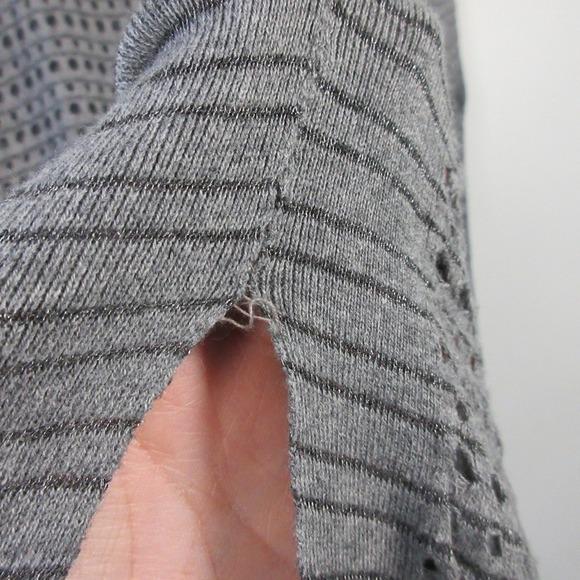 AllSaints Knit Midi Dress 10 Gray Open Weave Cotton Viscose Summer Party 142 - Picture 7 of 12